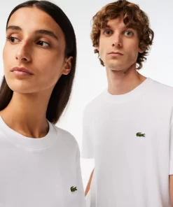 Lacoste T-Shirts>Unisex T-Shirt Aus Bio-Baumwollfleece Weis 001