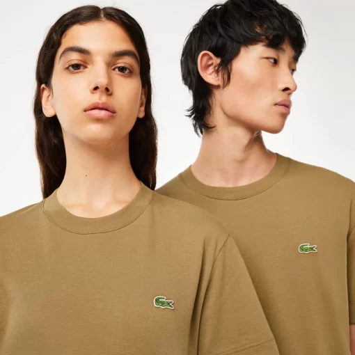 Lacoste T-Shirts>Unisex T-Shirt Aus Bio-Baumwollfleece Braun Six