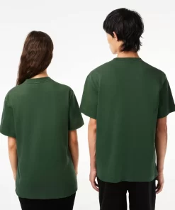 Lacoste T-Shirts>Unisex T-Shirt Aus Bio-Baumwollfleece Dunkelgrun Smi