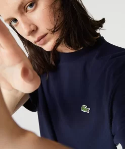 Lacoste T-Shirts>Unisex T-Shirt Aus Bio-Baumwollfleece Navy Blau 166