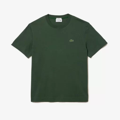 Lacoste T-Shirts>Unisex T-Shirt Aus Bio-Baumwollfleece Dunkelgrun Smi