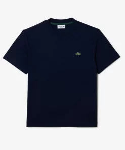 Lacoste T-Shirts>Unisex T-Shirt Aus Bio-Baumwollfleece Navy Blau 166