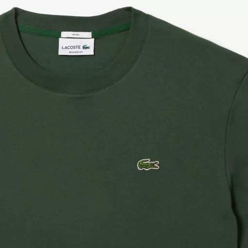 Lacoste T-Shirts>Unisex T-Shirt Aus Bio-Baumwollfleece Dunkelgrun Smi