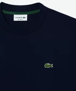 Lacoste T-Shirts>Unisex T-Shirt Aus Bio-Baumwollfleece Navy Blau 166