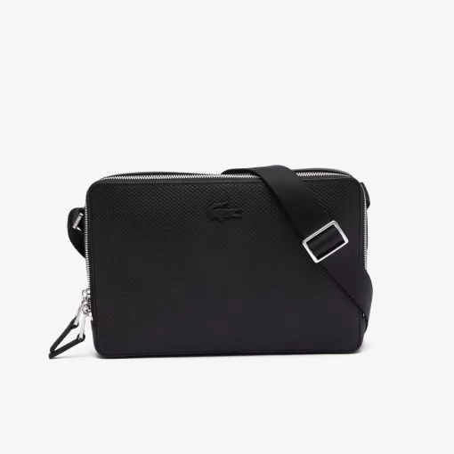 Lacoste Umhangetaschen & Gürteltaschen>Unisex Umhangetasche Chantaco Aus Mattem Gelochten Leder Black 000