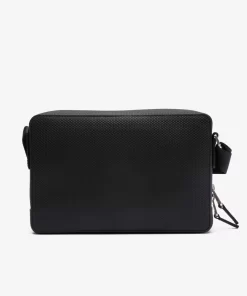 Lacoste Umhangetaschen & Gürteltaschen>Unisex Umhangetasche Chantaco Aus Mattem Gelochten Leder Black 000