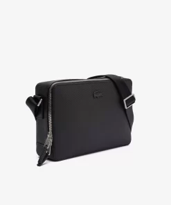 Lacoste Umhangetaschen & Gürteltaschen>Unisex Umhangetasche Chantaco Aus Mattem Gelochten Leder Black 000