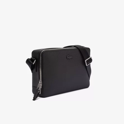 Lacoste Umhangetaschen & Gürteltaschen>Unisex Umhangetasche Chantaco Aus Mattem Gelochten Leder Black 000