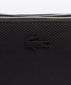 Lacoste Umhangetaschen & Gürteltaschen>Unisex Umhangetasche Chantaco Aus Mattem Gelochten Leder Black 000