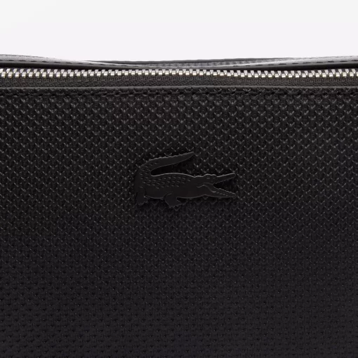 Lacoste Umhangetaschen & Gürteltaschen>Unisex Umhangetasche Chantaco Aus Mattem Gelochten Leder Black 000