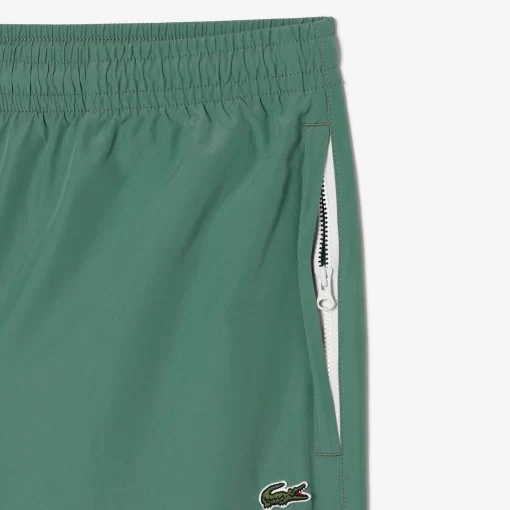 Lacoste Trainingsanzüge>Wasserabweisende Herren Trainingshose Aus Taft Khaki Grun Kx5