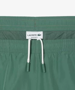 Lacoste Trainingsanzüge>Wasserabweisende Herren Trainingshose Aus Taft Khaki Grun Kx5