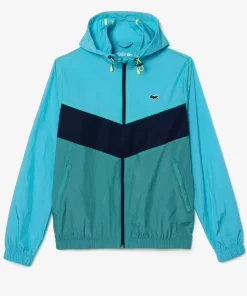 Lacoste Fitnessstudio & Training>Wasserabweisende Verstaubare Sportjacke Blau / Navy Blau / Blau M1I