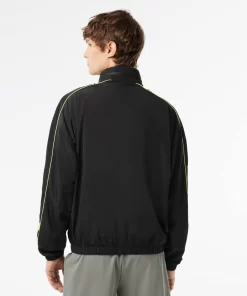 Lacoste Jacken & Mäntel>Wasserfeste Taft-Sportjacke Mit Kontrast-Detail Schwarz / Neongelb 6Vt