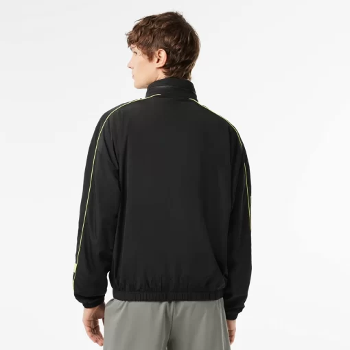 Lacoste Jacken & Mäntel>Wasserfeste Taft-Sportjacke Mit Kontrast-Detail Schwarz / Neongelb 6Vt