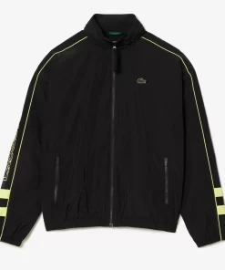 Lacoste Jacken & Mäntel>Wasserfeste Taft-Sportjacke Mit Kontrast-Detail Schwarz / Neongelb 6Vt