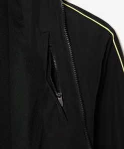 Lacoste Jacken & Mäntel>Wasserfeste Taft-Sportjacke Mit Kontrast-Detail Schwarz / Neongelb 6Vt