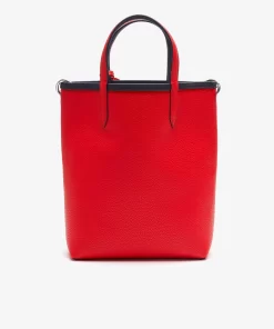 Lacoste Taschen>Wendbare Damen Anna Tote Bag Aus Beschichtetem Canvas Marine 166 Rouge 240 B50