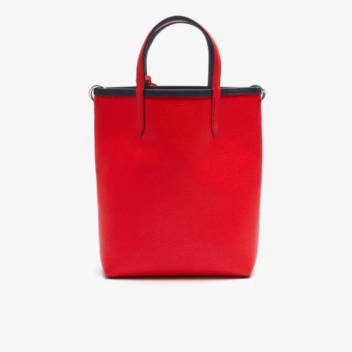 Lacoste Taschen>Wendbare Damen Anna Tote Bag Aus Beschichtetem Canvas Marine 166 Rouge 240 B50