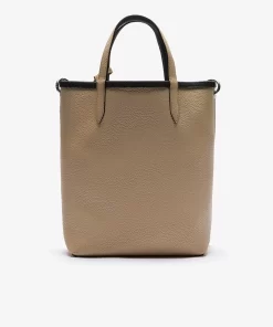 Lacoste Taschen>Wendbare Damen Anna Tote Bag Aus Beschichtetem Canvas Noir Krema A91