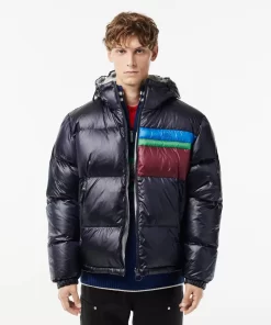 Lacoste Jacken & Mäntel>Wendbare Daumenjacke Mit Colourblock-Akzenten Navy Blau / Weis / Grau Qiw