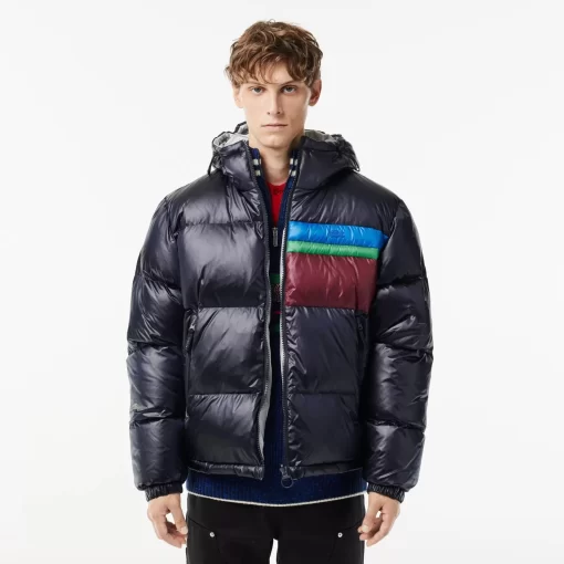 Lacoste Jacken & Mäntel>Wendbare Daumenjacke Mit Colourblock-Akzenten Navy Blau / Weis / Grau Qiw