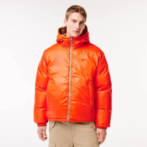 Lacoste Jacken & Mäntel>Wendbare Daumenjacke Mit Colourblock-Akzenten Braun / Weis / Orange Qit