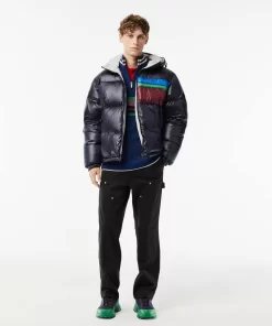 Lacoste Jacken & Mäntel>Wendbare Daumenjacke Mit Colourblock-Akzenten Navy Blau / Weis / Grau Qiw