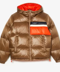 Lacoste Jacken & Mäntel>Wendbare Daumenjacke Mit Colourblock-Akzenten Braun / Weis / Orange Qit