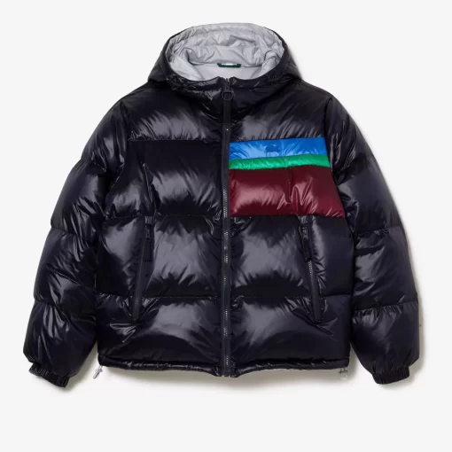 Lacoste Jacken & Mäntel>Wendbare Daumenjacke Mit Colourblock-Akzenten Navy Blau / Weis / Grau Qiw