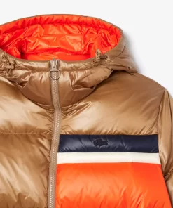 Lacoste Jacken & Mäntel>Wendbare Daumenjacke Mit Colourblock-Akzenten Braun / Weis / Orange Qit