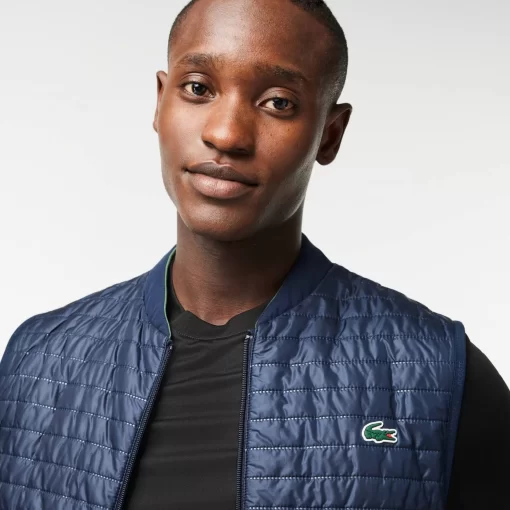 Lacoste Fitnessstudio & Training>Wendbare Herren-Westenjacke Sport Dunkelgrun / Navy Blau Ndi