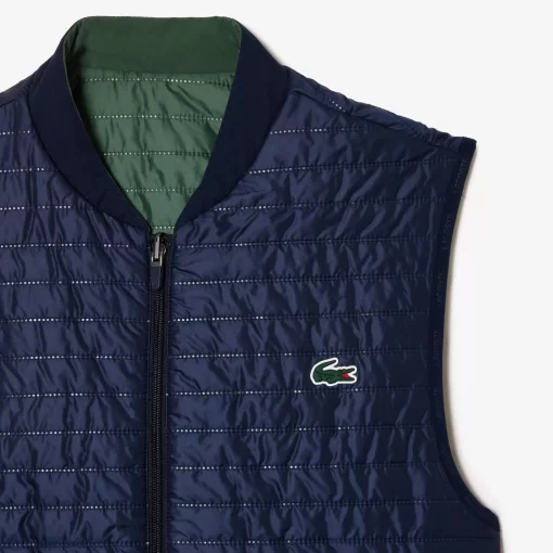 Lacoste Fitnessstudio & Training>Wendbare Herren-Westenjacke Sport Dunkelgrun / Navy Blau Ndi