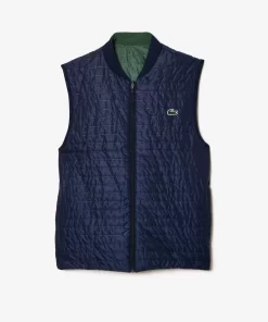 Lacoste Fitnessstudio & Training>Wendbare Herren-Westenjacke Sport Dunkelgrun / Navy Blau Ndi