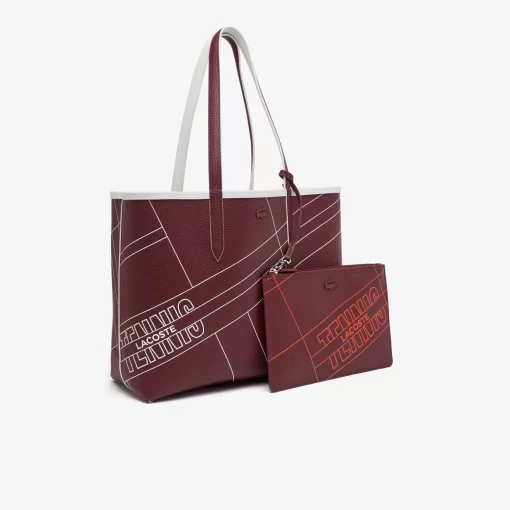 Lacoste Taschen>Wendbare Tote Bag Aus Beschichtetem Canvas Farine Zin M55