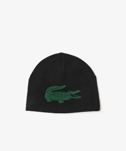 Lacoste Mutzen>Wendbarer Unisex Beanie Mit Kontrast-Krokodil Schwarz / Grun 964