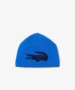 Lacoste Mutzen>Wendbarer Unisex Beanie Mit Kontrast-Krokodil Navy Blau / Blau Kdi