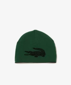 Lacoste Mutzen>Wendbarer Unisex Beanie Mit Kontrast-Krokodil Schwarz / Grun 964