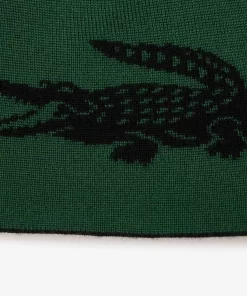 Lacoste Mutzen>Wendbarer Unisex Beanie Mit Kontrast-Krokodil Schwarz / Grun 964