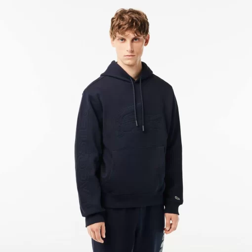 Lacoste Sweatshirts>Xl Croc Jogger-Hoodie Navy Blau Hde