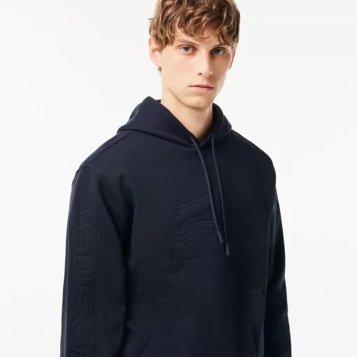 Lacoste Sweatshirts>Xl Croc Jogger-Hoodie Navy Blau Hde