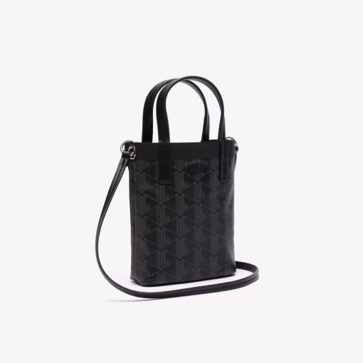 Lacoste Crossbody Taschen>Zely Mini-Tote Bag Aus Beschichtetem Canvas Mit Monogramm Monogram Noir Gris H45