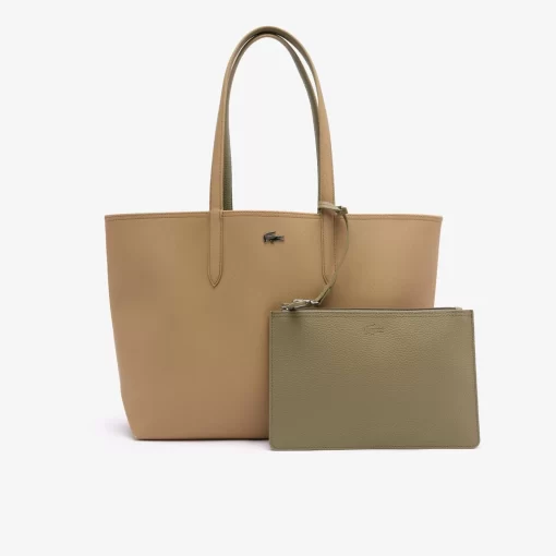 Lacoste Taschen>Zweifarbige Damen-Tote-Bag Anna Zum Wenden Eco Sand Eco Kelp M48