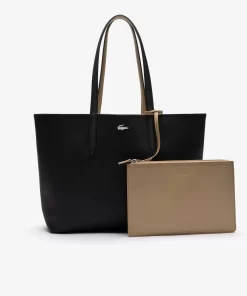 Lacoste Taschen>Zweifarbige Damen-Tote-Bag Anna Zum Wenden Noir Krema A91