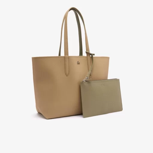 Lacoste Taschen>Zweifarbige Damen-Tote-Bag Anna Zum Wenden Eco Sand Eco Kelp M48