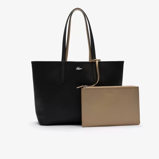 Lacoste Taschen>Zweifarbige Damen-Tote-Bag Anna Zum Wenden Noir Krema A91