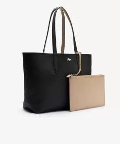 Lacoste Taschen>Zweifarbige Damen-Tote-Bag Anna Zum Wenden Noir Krema A91