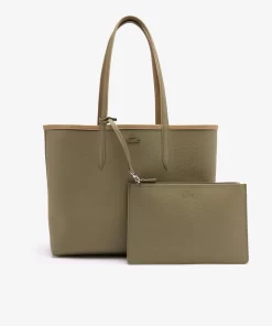 Lacoste Taschen>Zweifarbige Damen-Tote-Bag Anna Zum Wenden Eco Sand Eco Kelp M48