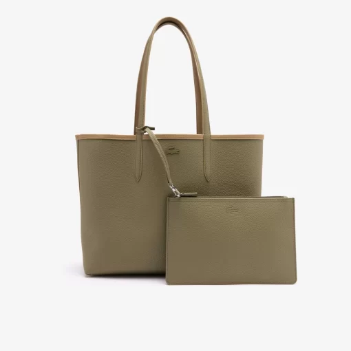 Lacoste Taschen>Zweifarbige Damen-Tote-Bag Anna Zum Wenden Eco Sand Eco Kelp M48