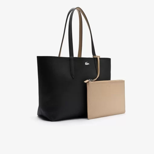 Lacoste Taschen>Zweifarbige Damen-Tote-Bag Anna Zum Wenden Noir Krema A91